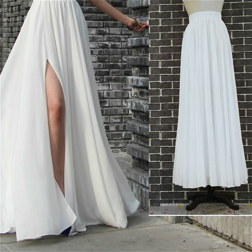 Women long skirt chiffon - women,