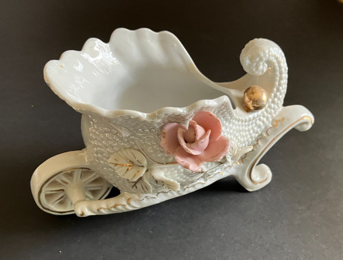 Vtg porcelain pebbled floral - porcelain,