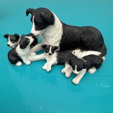 Resin Border Collie with her
