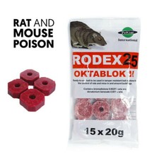 Rodex25 Oktablok Rat & Mouse Poison Bait Blocks Rodent Poison Block !
