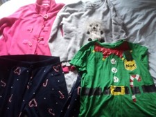 Ladies Size 12 Christmas Bundle NEW Xmas T-shirt, Fleece Jacket, Knitted Jumper 