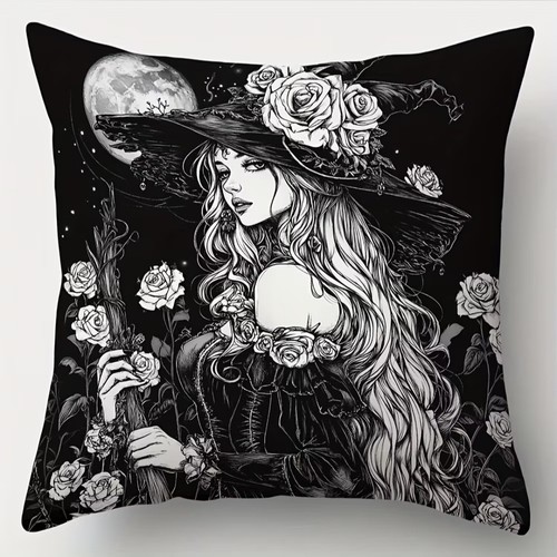 Gothic witch rose moon - witch, &