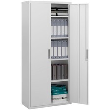 Tall Metal Filing Cabinet 5 Tier Modern Storage Shelf File Locker Cupboard Unit