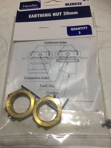 Newlec 20mm earthing nut - newlec,