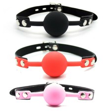 Open Mouth Gag Lips/Ball Plug with Head Strap O-Ring Restraints   for Adults