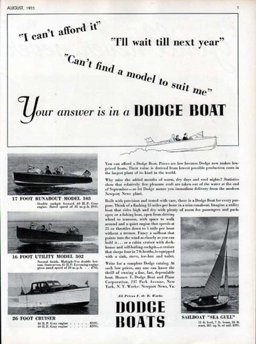 1935 dodge boat runabout - dodge,