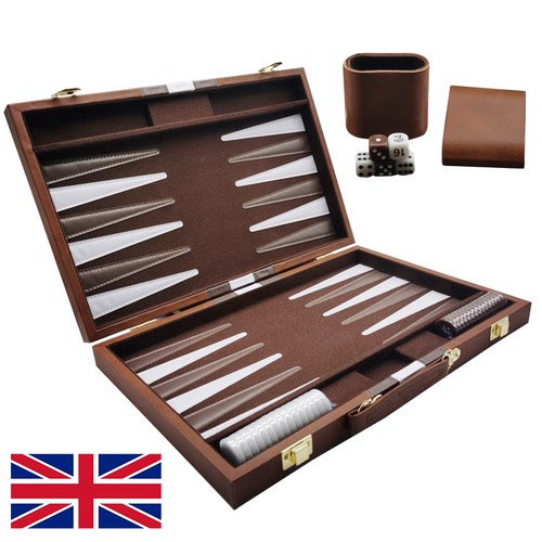Leather backgammon board - 18”,