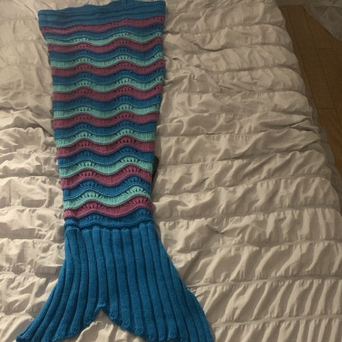 Knitted mermaid tail throw - tail,