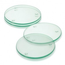 Set Of Clear Tempered Glass Coasters Circle  Shaped 10cm  ideal for Sublimation 