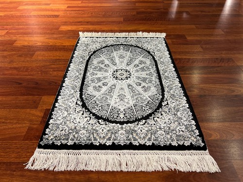 Small black gray - black, silk