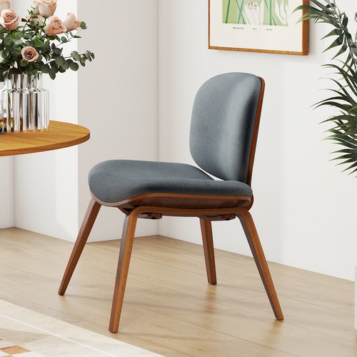 Side chair with curved - side,