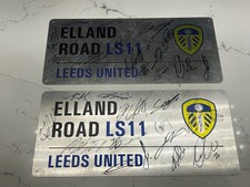 LEEDS UNITED FC  - SIGNED PREMIER LEAGUE 2025 Road Sign **COA** Full Squad