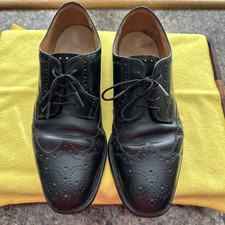Men’s Black Leather Barker Brogues UK Size 9 With Goodyear Welted Leather Soles