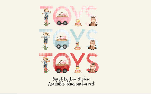 Toy box stickers farm - box,