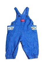 Vintage 80s Oshkosh Bgosh Overalls Denim Osh Kosh Teddy Bear Baseball 3/6 Months
