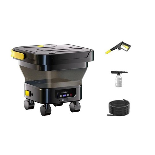 Portable car wash with wheels