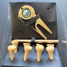 Harrods Golf. Tees, Divot/ball Marker And Gold Pencil. Boxed
