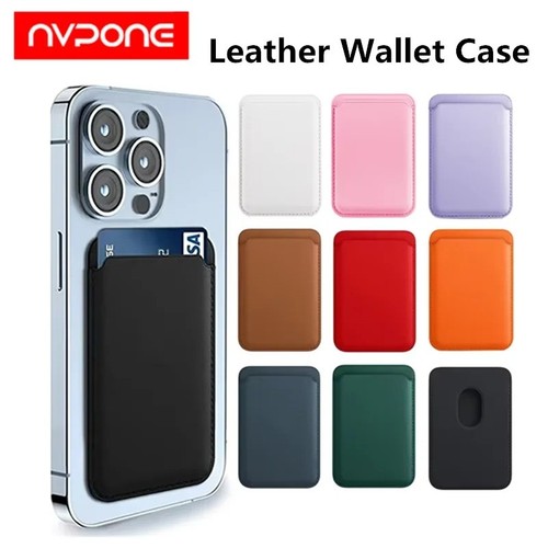 Magnetic leather wallet card - magnetic,