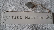 Just Married Wooden Sign with