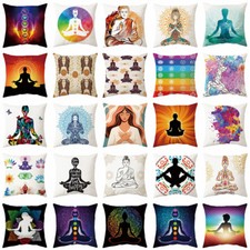 18" Yoga Sofa Pillow Case Mandala Lotus Position Meditation Relax Cushion Covers