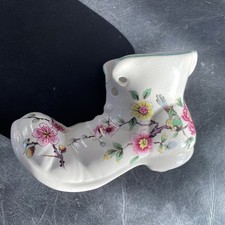 OLD FOLEY JAMES KENT ENGLAND STAFFORDSHIRE CHINESE ROSE PORCELAIN BOOT PLANTER