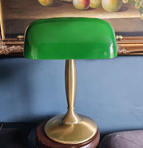 Vintage brass bankers desk - bankers,