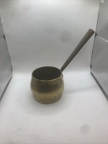 Antique small brass saucepan