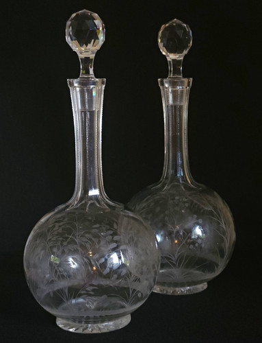 Pair antique victorian glass - antique,