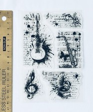 Clear rubber stamp Guitar