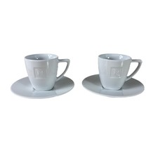 Nespresso Collection Small Espresso Cups and Saucers White Ceramic Logo Germany