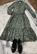 H&M Snake Print Long Maxi Dress Size:14 L/XL