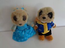 meerkat soft toy anna as elsa  and beast soft toy x 2