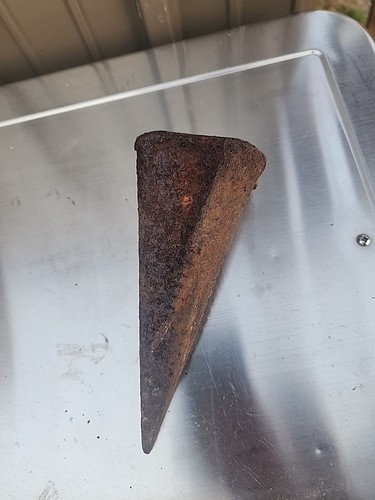 Vtg iron wedge diamond - iron, wood