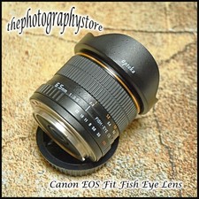 Canon EOS fit 6.5mm Ultra Wide Opteka Circular Fish Eye Lens Manual Focus + Hood