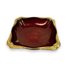 Vintage Carlton Ware ‘Rouge Royale’ Square Bowl Art Deco Burgundy/ Gold England