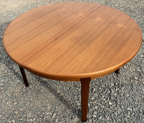 Round extending teak dining - teak,