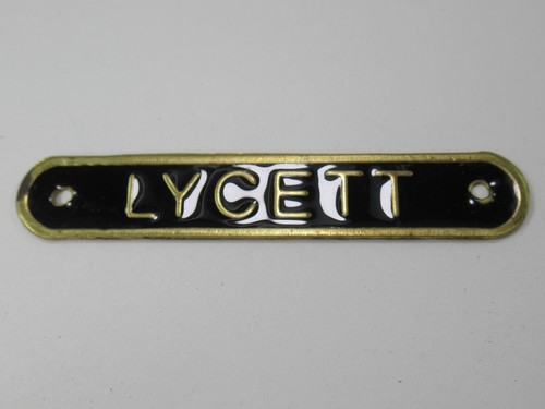 Lycett seat badge brass - lycett,