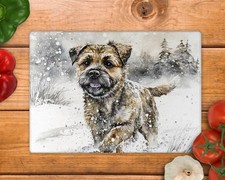 Border Terrier Winter Glass