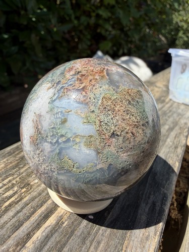 Moss agate sphere - moss,