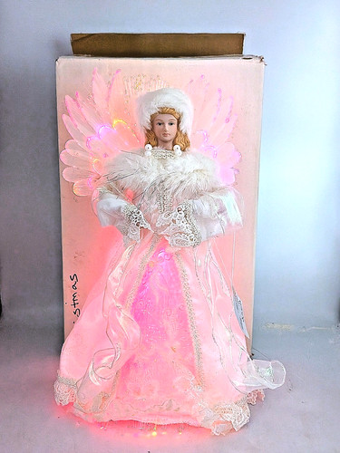 Vtg snow christmas angel fiber - vtg,
