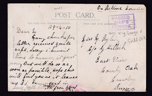 Navy ww1 1915 postcard - navy,