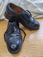 Vintage 50s Mens Jones Bootmaker Black Leather Wingtip Brogues Oxford Shoes UK7
