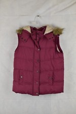 FAT FACE Red Padded Gilet size 12-13YRS Girls Full Zip Hooded Bodywarmer Vest