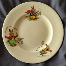 Vintage Royal Winton Bunny's Playtime 7" Plate, cream