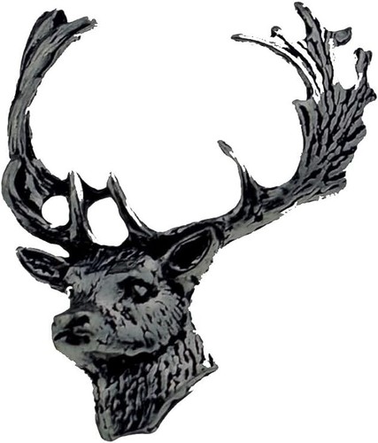 A63 fallow deer head - deer, 3x3.4cm