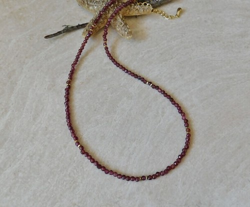 Natural red garnet - red,