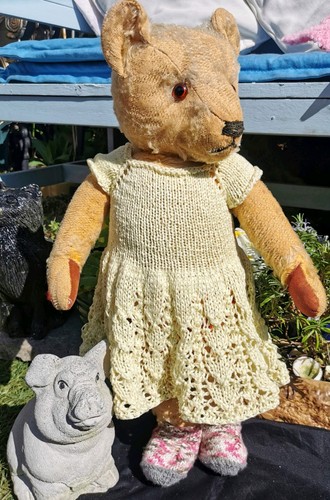 Hand knitted teddy - , bear