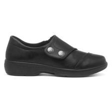 Softlites Womens Shoes Black Adults Ladies Flat Easy Fasten Casual Gripped SIZE