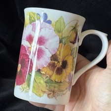 Kingsbury Pansies Floral Retro Bone China Mug