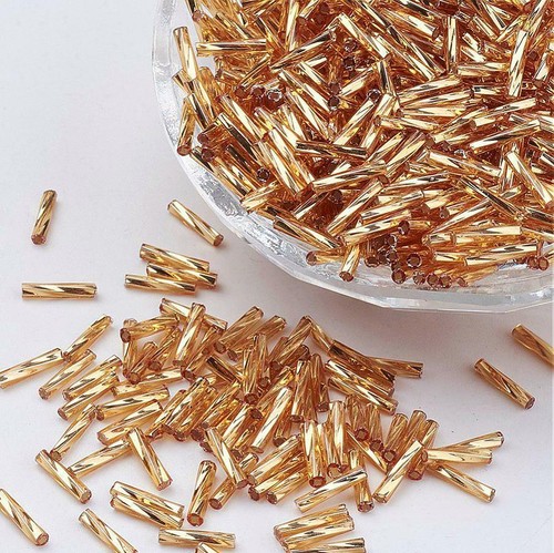 50g bugle beads twisted - 50g,